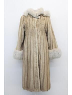 EXCELLENT PEARL CANADIAN FEMALE MINK FOX FUR COAT JACKET WOMAN WOMEN SZ 4 PETITE